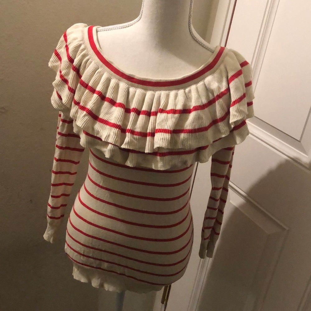 Cream & Red Sweater